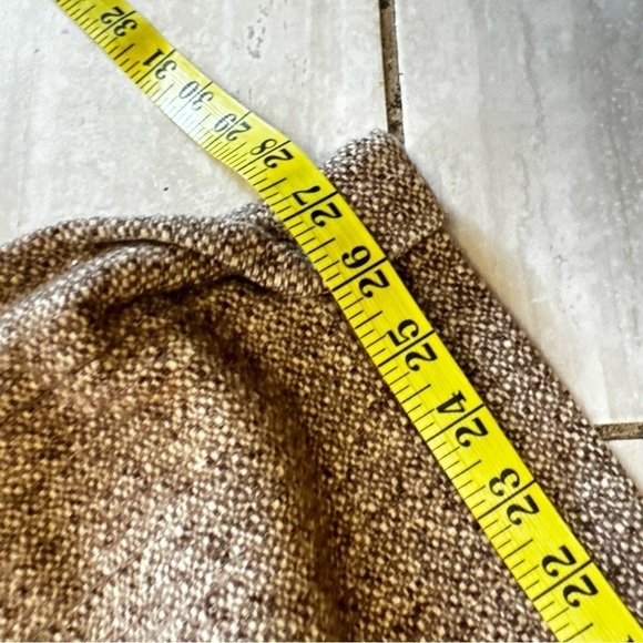 Gerard Darel Ankle Tan Brown Woven Cuff Zip Clasp Closure Trouser Pants 36 - Picture 12 of 13